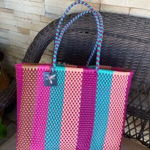 Colorful Striped Tote Bag
